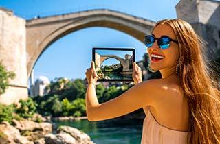 the old bridge, Mostar, summers day, Bosnia and Herzegovina, solo woman, solo traveller, vacation, holidays