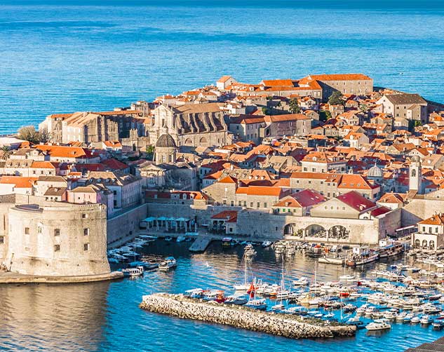 The Old Town of Dubrovnik with the Adriatic Sea in the background