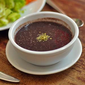 bowl of Cuban black bean soup