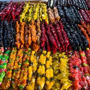 churchkhela georgian sweets nuts coated in grapejuice