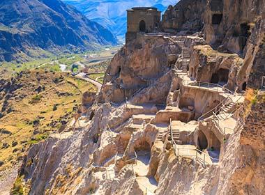 cave city of vardzia on the mountain rock in georgia