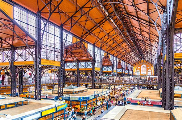 an image of the Central Market in Budapest