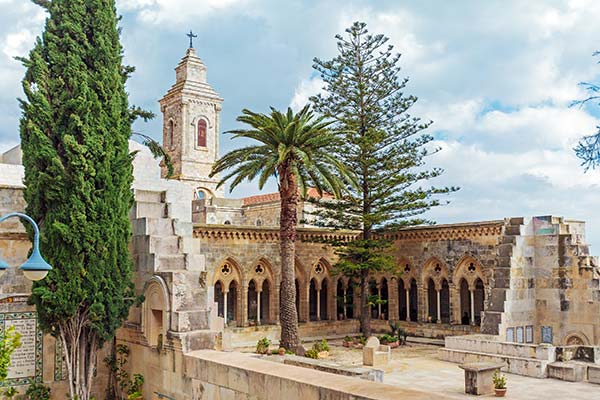 church remains at the mount of olives israel