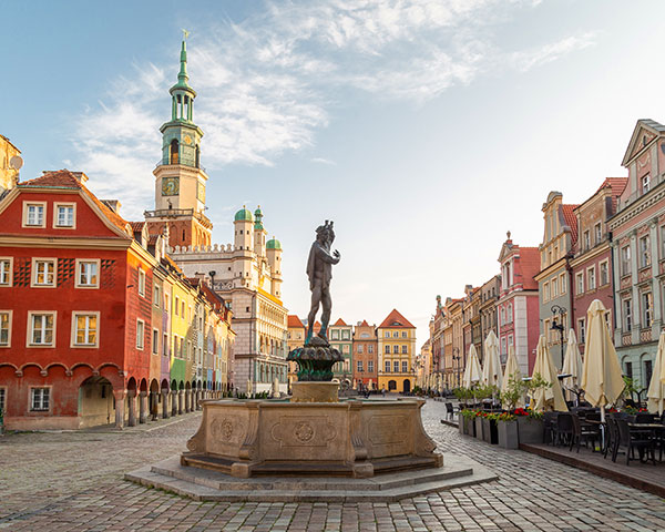 ancient town center on a tour to poland