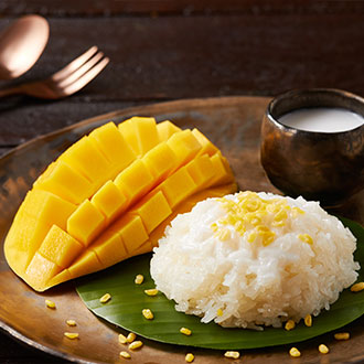 Mango sticky rice can be eaten any time of day and is typically served as a dessert