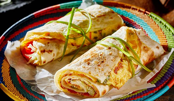 rolex a popular food in uganda made from chapati and omelette