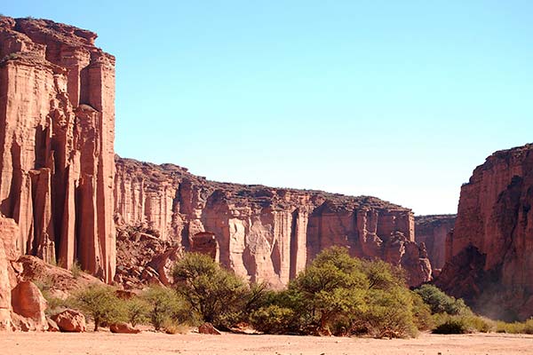 high red sandstone rock and red desert