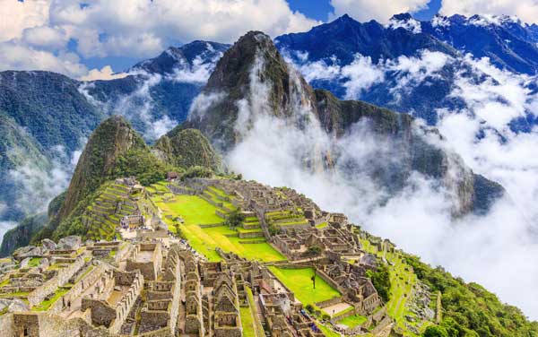 ancient city of the inca's machu picchu amongst the clouds