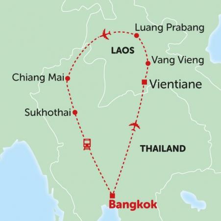 Venture through the Southeast Asian nations of Thailand and Laos