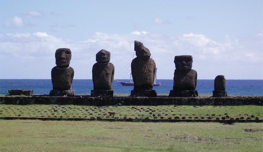 Moais on Easter Island, Chile